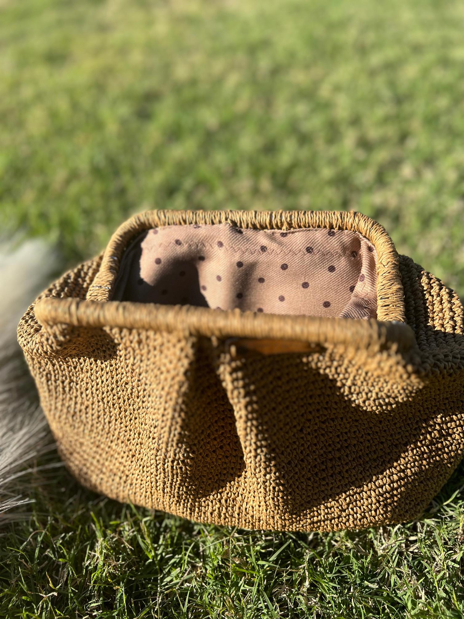 Raffia Pouch Clutch, Handmade Knitted Raffia Bag, Clutch, Charity, bag, Artisan Made handbag, Natural Straw bag, Wicker Bridal Clutch Bag,
