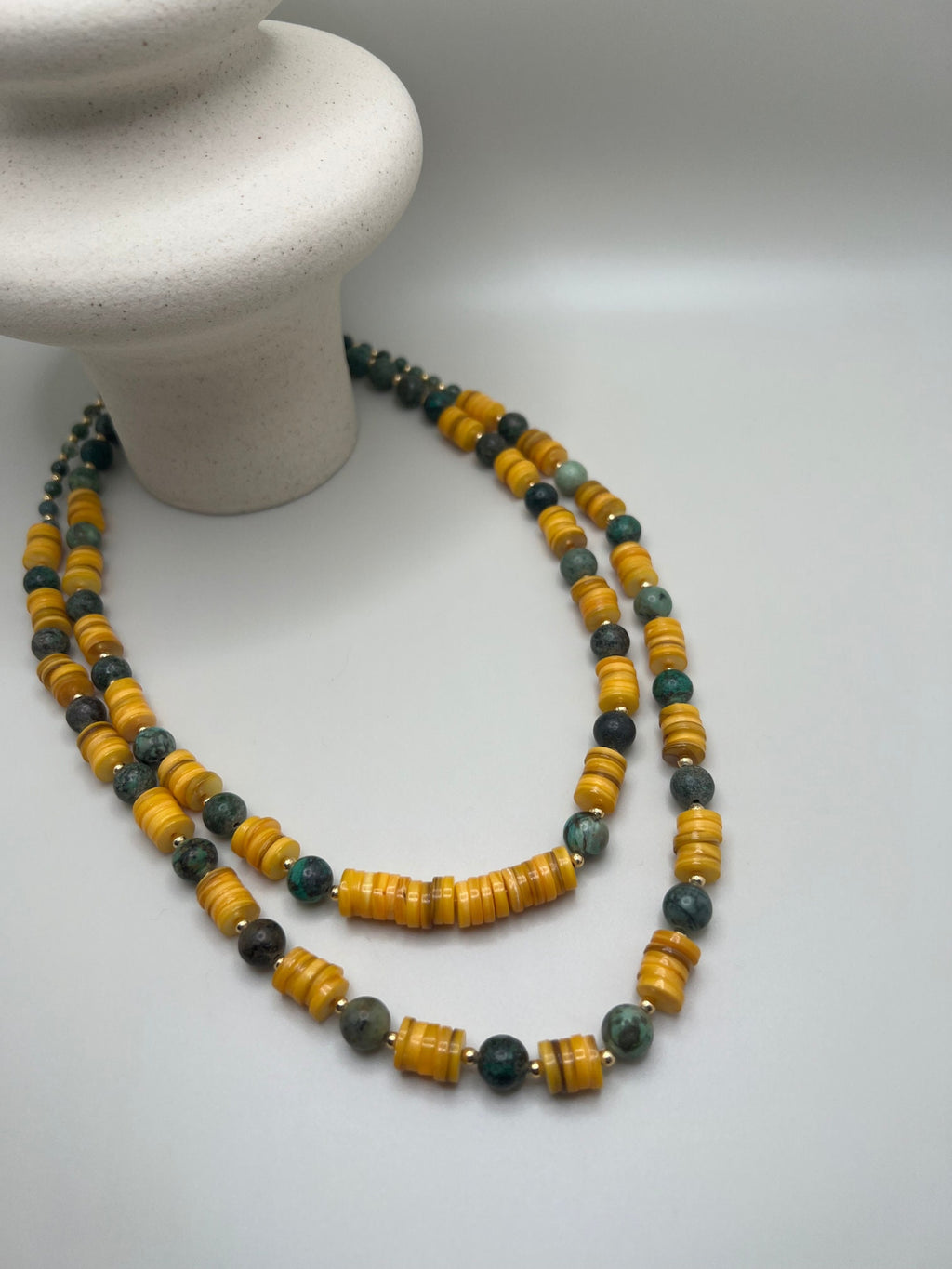 Jewelry for women , Multi-strand Necklace , Handcrafted Jewelry , African Turquoise, Fimo Agate, Unique Birthday gift , Halloween Gift