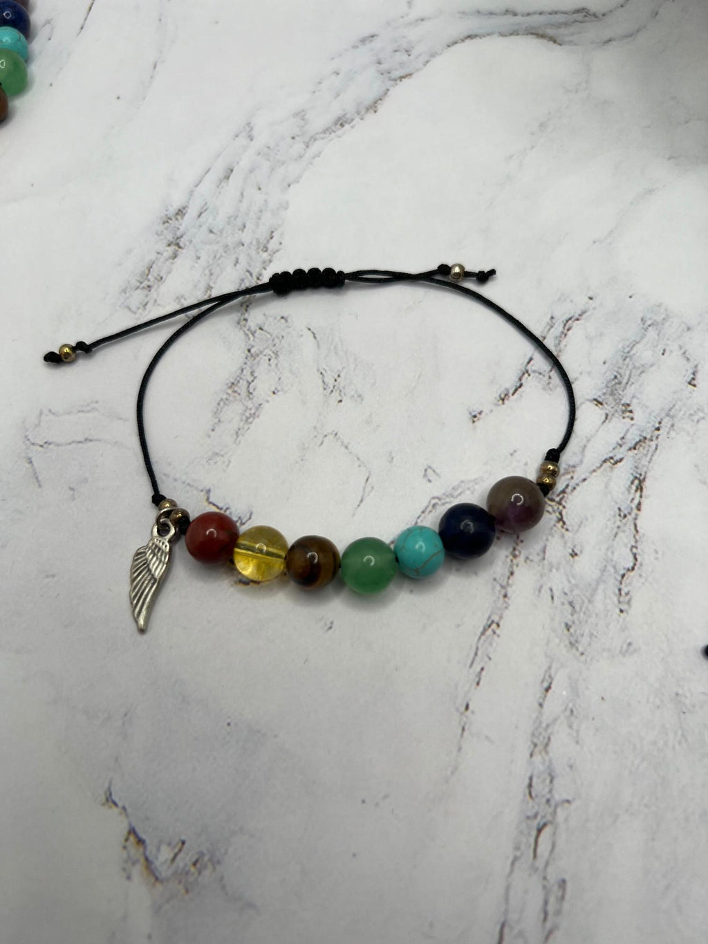 Adjustable Chakra Bracelet with Charm , Women Jewelry , Handmade Bracelet , Natural Stone Bracelets , Unique Birthday Gift , Christmas Gift