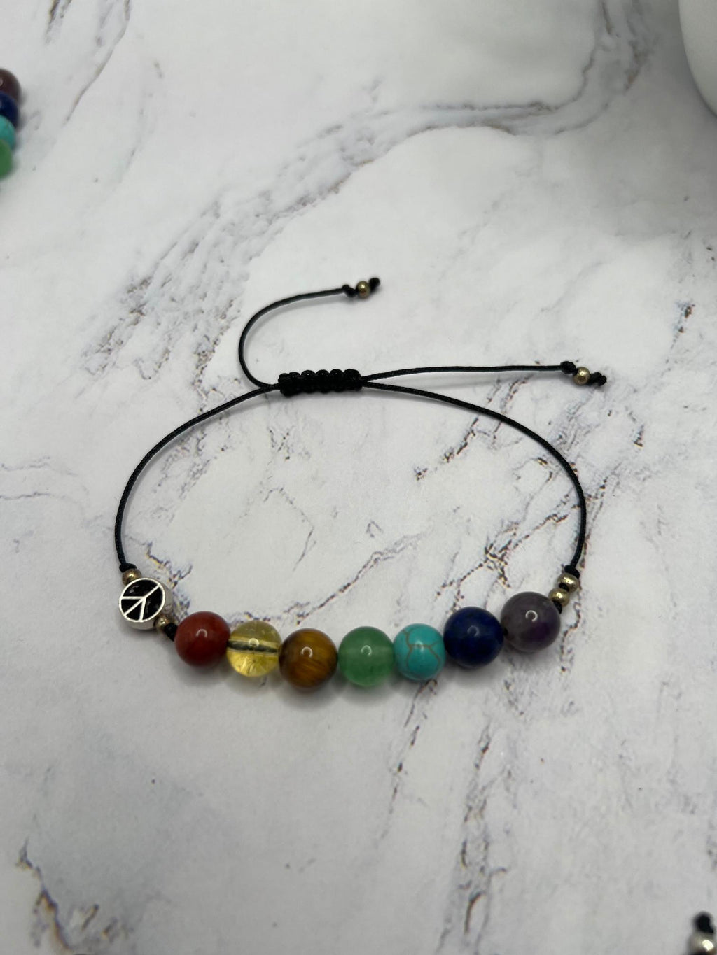 Adjustable Chakra Bracelet with Charm , Women Jewelry , Handmade Bracelet , Natural Stone Bracelets , Unique Birthday Gift , Christmas Gift