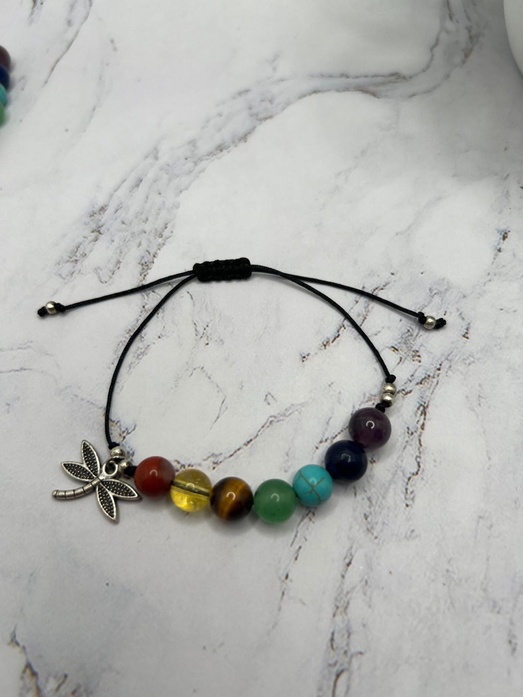 Adjustable Chakra Bracelet with Charm , Women Jewelry , Handmade Bracelet , Natural Stone Bracelets , Unique Birthday Gift , Christmas Gift