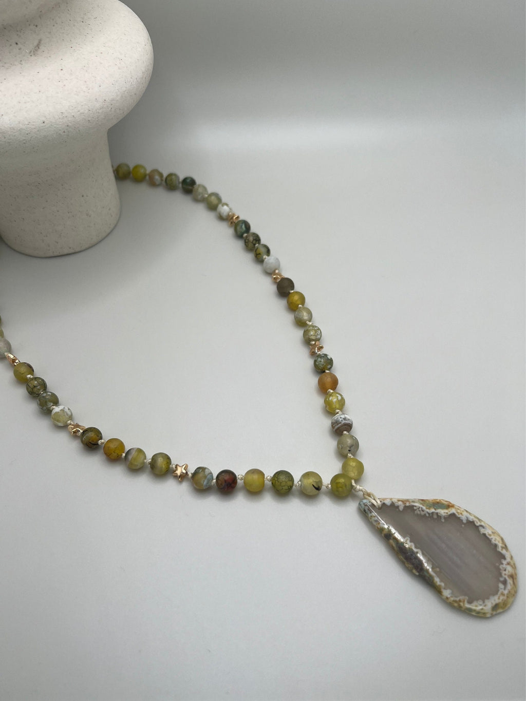 Agate-Citrine Stones , Yellow Necklace , Women Jewelry , Handmade Natural Stone Necklace , Unique Birthday Gift , Christmas Gift