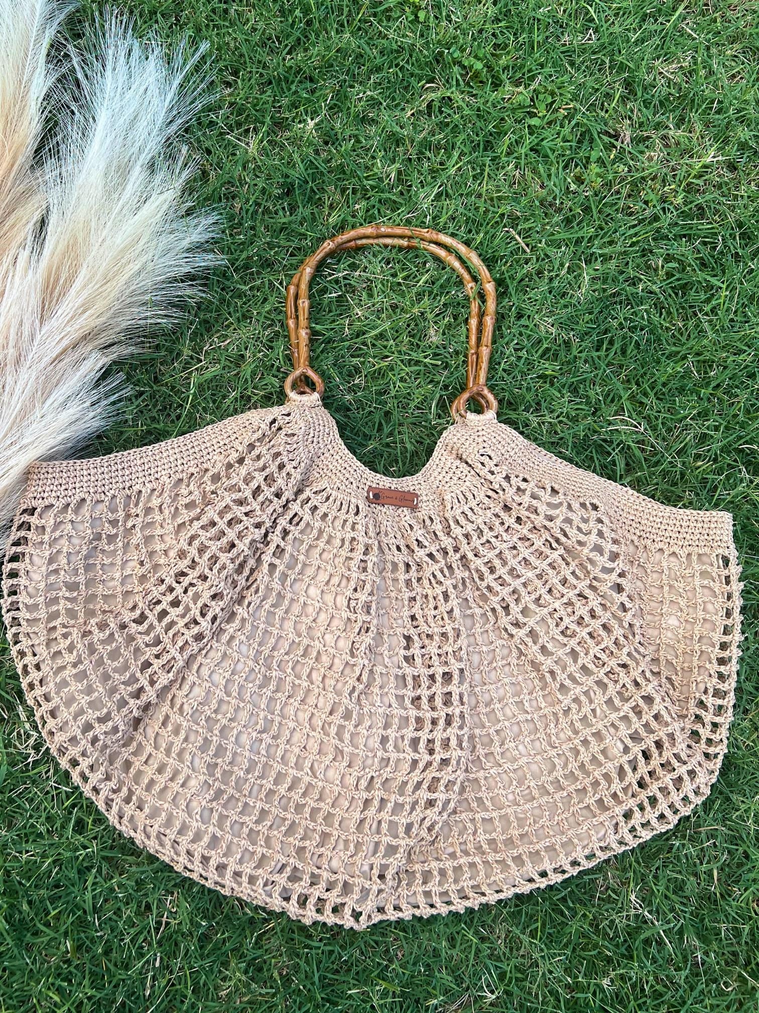 Bone Handle Natural Handmade Knitted Raffia Bag with inter-lining Large Tote Bag Women bag Artisan Made handbag Birthday Gift