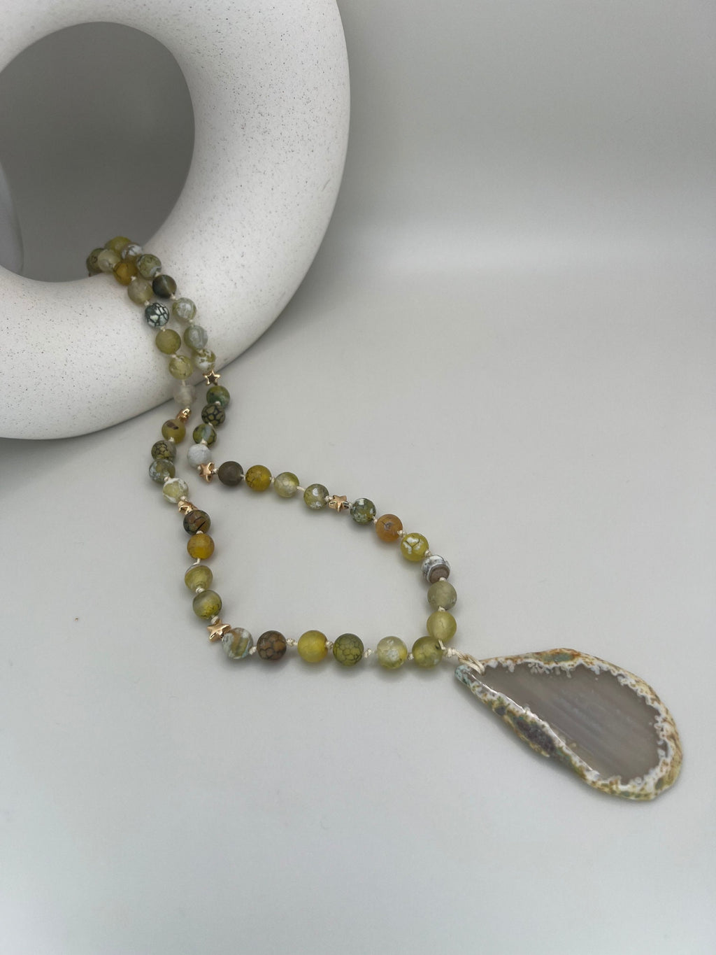 Agate-Citrine Stones , Yellow Necklace , Women Jewelry , Handmade Natural Stone Necklace , Unique Birthday Gift , Christmas Gift